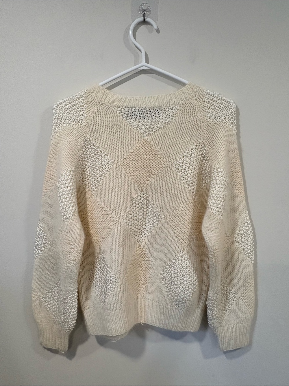 P.G.E. Lambswool & Angora Rabbit Hair Blend Diamond Knit Sweater | S - Picture 3 of 13